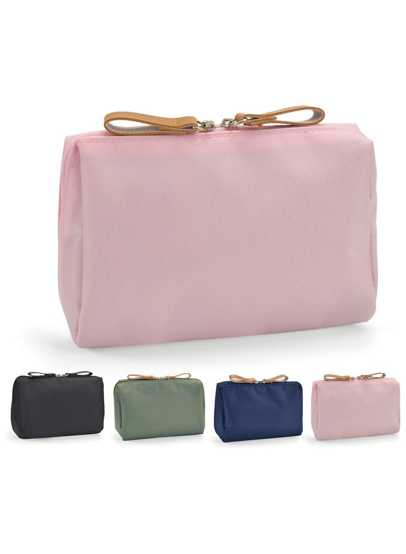 Oasisgalore Waterproof Travel Makeup Bag for Women - Small Cosmetic Pouch, Portable Zipper Case, Pink - Image 1