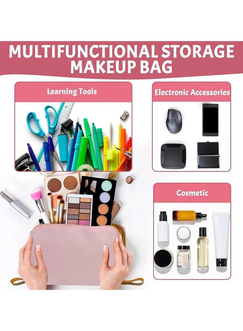 Oasisgalore Waterproof Travel Makeup Bag for Women - Small Cosmetic Pouch, Portable Zipper Case, Pink - Image 4