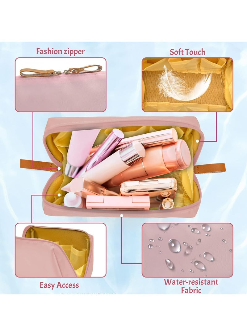 Oasisgalore Waterproof Travel Makeup Bag for Women - Small Cosmetic Pouch, Portable Zipper Case, Pink - Image 3