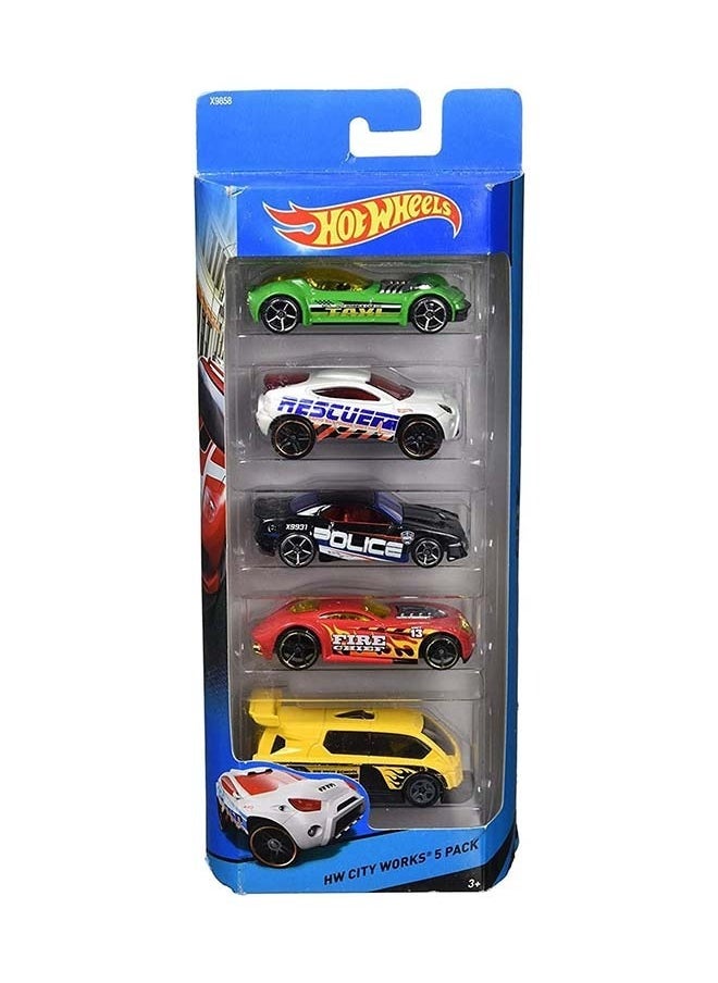 Hot Wheels - Basic Car Pack Of 5 Assorted Designs & Colors Diecast 1:64 Scale Metal Cars Starter Collection - Image 1