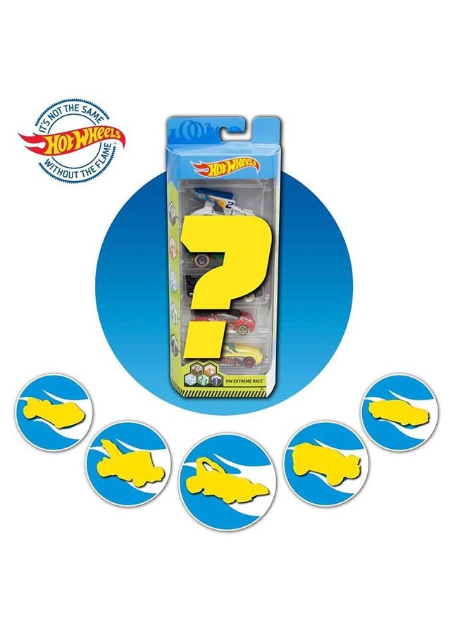 Hot Wheels - Basic Car Pack Of 5 Assorted Designs & Colors Diecast 1:64 Scale Metal Cars Starter Collection - Image 1