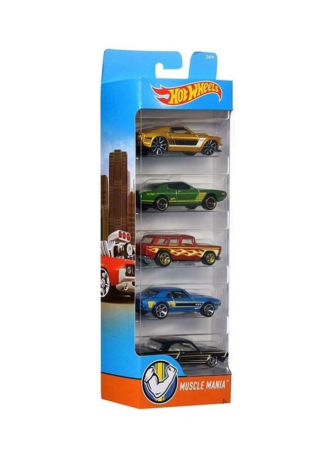 Hot Wheels - Basic Car Pack Of 5 Assorted Designs & Colors Diecast 1:64 Scale Metal Cars Starter Collection - Image 1