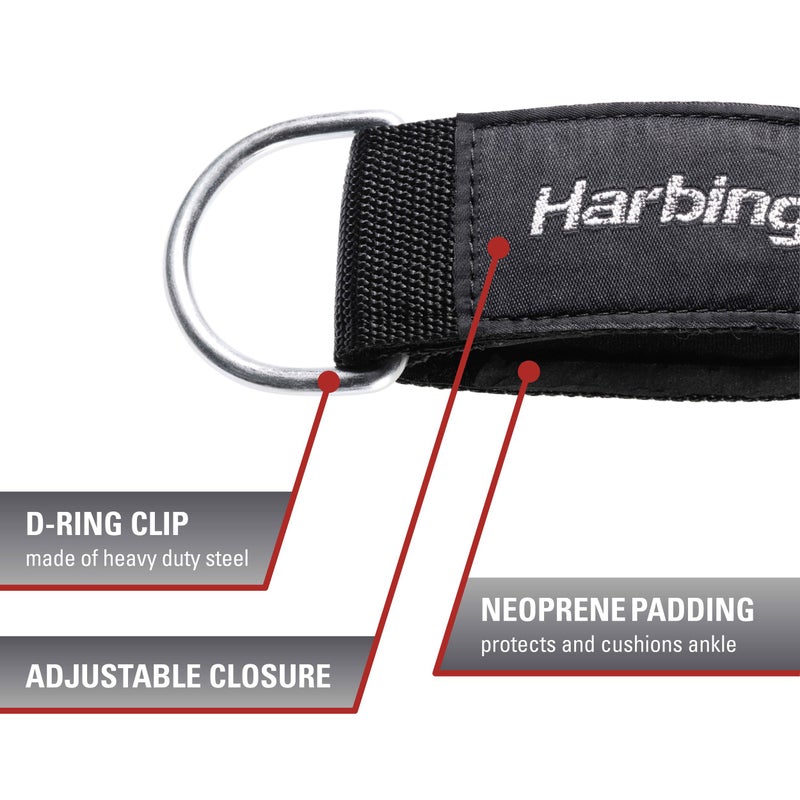 Harbinger Neoprene Padded 2-Inch Ankle Cuff, Black - Image 2