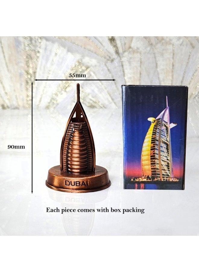 سوق الهدايا التذكارية قطعة معدنية مزخرفة لبرج العرب، 9 × 3.5 سم، لون فضي - Image 2