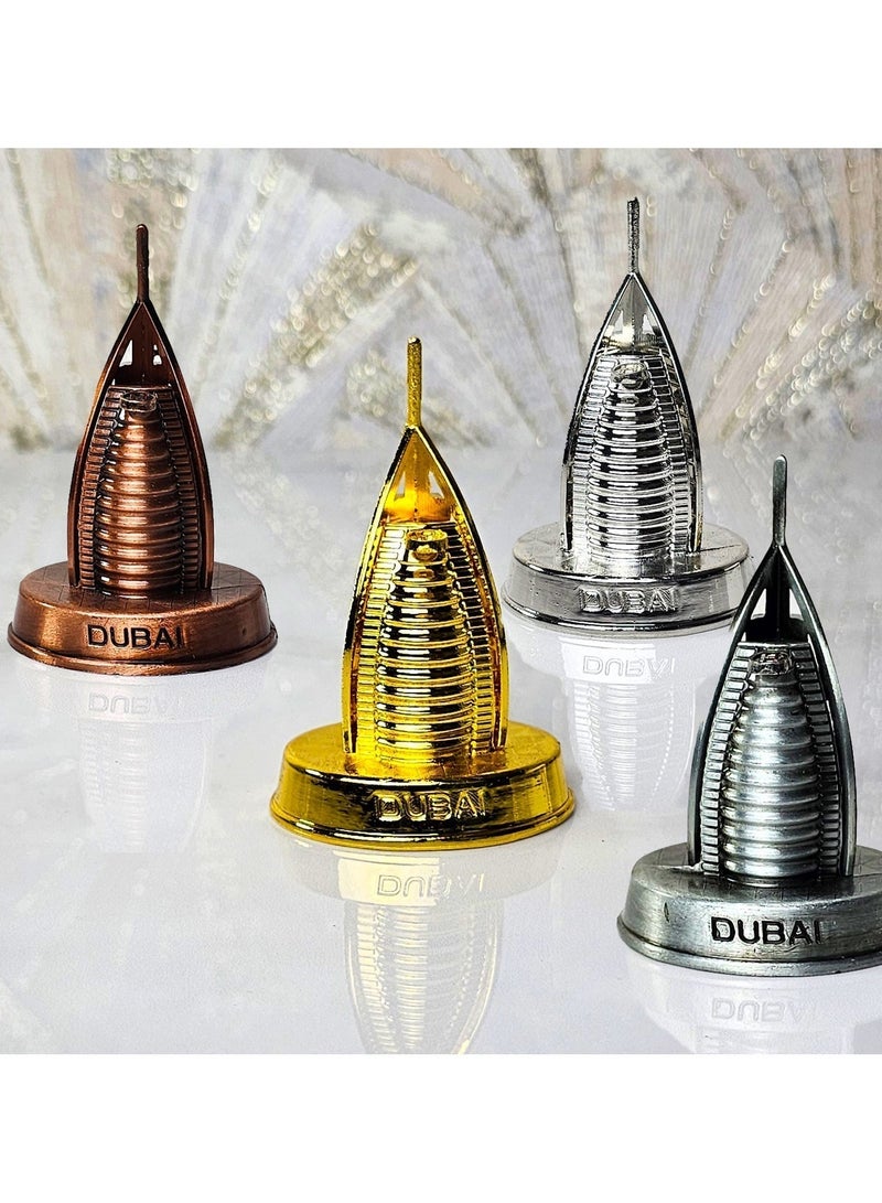 سوق الهدايا التذكارية قطعة معدنية مزخرفة لبرج العرب، 9 × 3.5 سم، لون فضي - Image 3