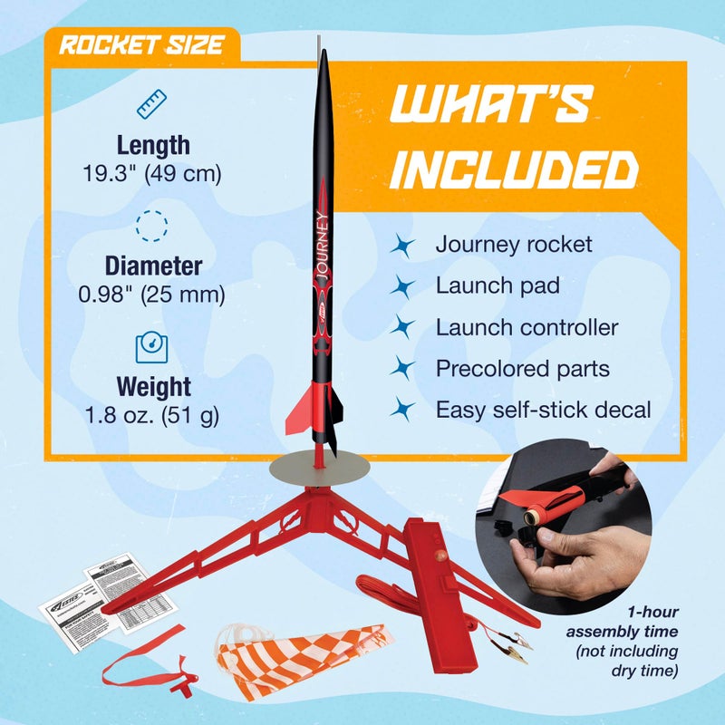 Estes 1441 Journey Launch Set, Beginner Rocket Model Kit for Ages 10+, Includes Launch Pad, Controller, and Parachute - Image 3