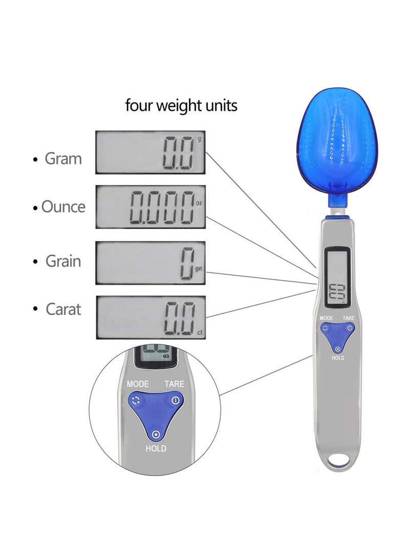 KASTWAVE Digital Kitchen Measuring Spoons Scale, Food Scale with 3 Measuring Spoons, High Precision Electronic Scale for Portioning Tea, Flour, Spices, Medicine 500gram/0.1gram - Image 4