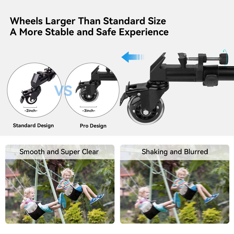 SmallRig Universal Photography Tripod Dolly, Heavy Duty with 3" Rubber Wheels, Adjustable Legs and Carry Bag, 33 lbs Capacity Tripod Wheels for Canon for Sony Cameras Camcorder Video Lighting- 3986 - Image 3