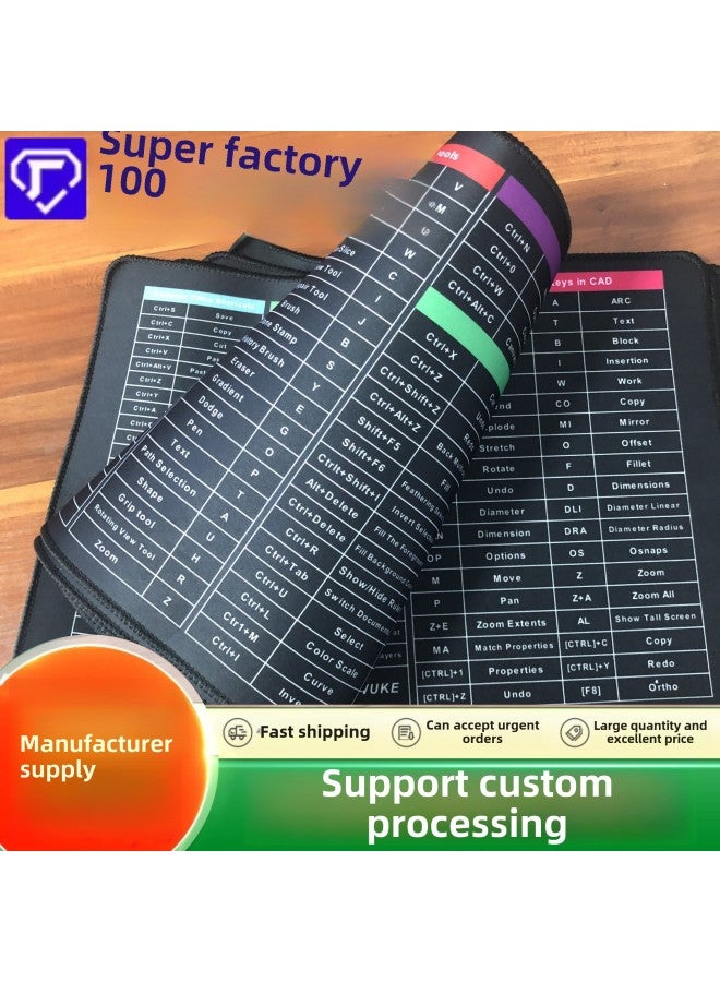 English Shortcut Mouse Pad Customized Dirty-resistant National Tide Secondary Cartoon Rubber Game Mouse Table Pad-Colour:4mm Product Thickness-Pattern:260*210mm Lotus  - Image 4