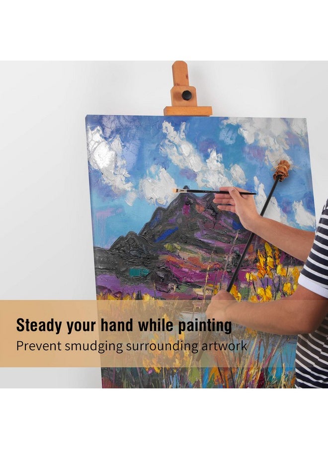 Falling In art Mahl Stick For Steadying Painter Hand 33 6/7 Inches In Length Aluminum Rod With Artificial Leather Artists Painting Hand Rest Tool  - Image 2