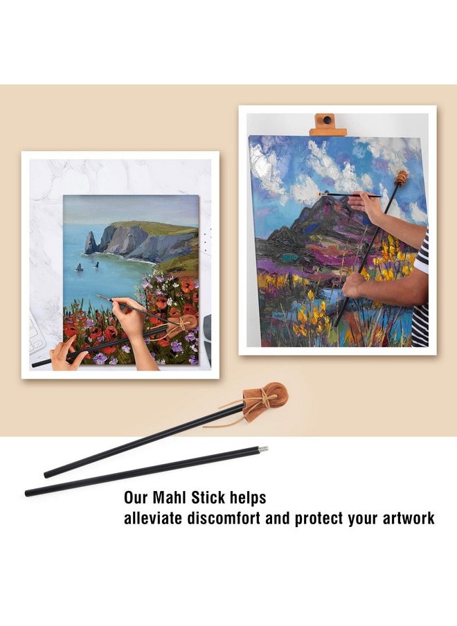Falling In art Mahl Stick For Steadying Painter Hand 33 6/7 Inches In Length Aluminum Rod With Artificial Leather Artists Painting Hand Rest Tool  - Image 4