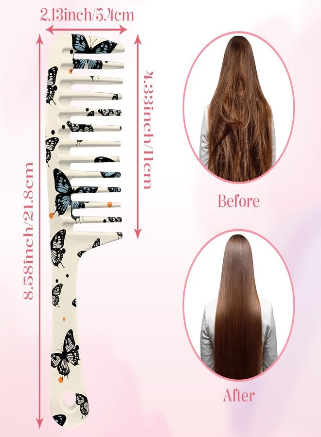 GABraden Wide Tooth Comb,Effortless Tangle Removal for Curly, Wet, Long Hair Wet,Cute Aesthetic Design for Women Men and Girls (Beige-09) - Image 2