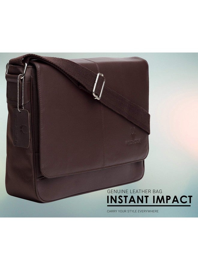 WildHorn Genuine Leather Messenger Bag for Men - Office Bag with Padded Laptop Compartment (Fits up to 13.5_x001D_ Laptops) - Adjustable Straps & Multiple Compartments - 1-Year Warranty - Image 3