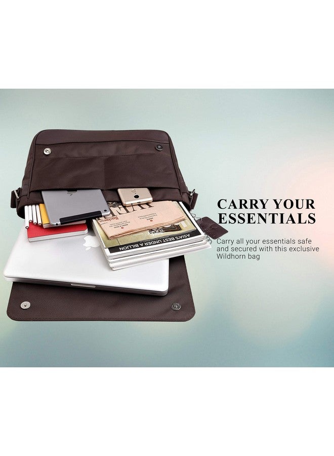 WildHorn Genuine Leather Messenger Bag for Men - Office Bag with Padded Laptop Compartment (Fits up to 13.5_x001D_ Laptops) - Adjustable Straps & Multiple Compartments - 1-Year Warranty - Image 4