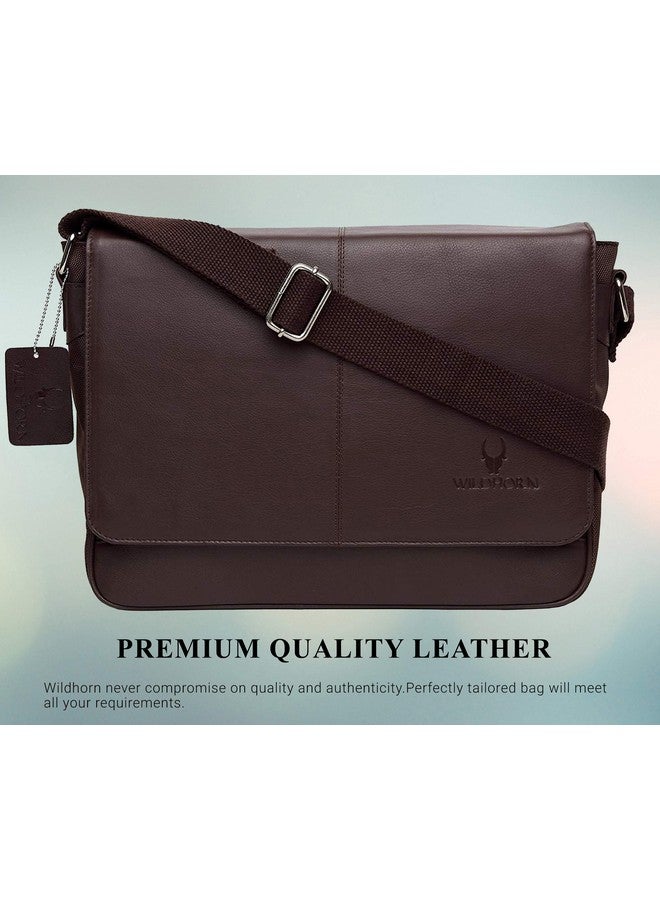 WildHorn Genuine Leather Messenger Bag for Men - Office Bag with Padded Laptop Compartment (Fits up to 13.5_x001D_ Laptops) - Adjustable Straps & Multiple Compartments - 1-Year Warranty - Image 5