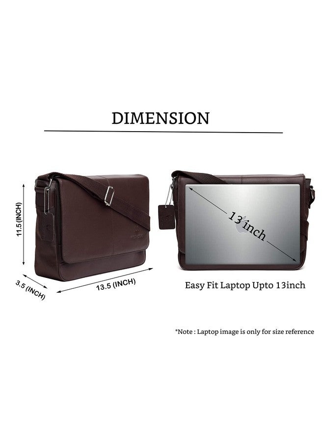 WildHorn Genuine Leather Messenger Bag for Men - Office Bag with Padded Laptop Compartment (Fits up to 13.5_x001D_ Laptops) - Adjustable Straps & Multiple Compartments - 1-Year Warranty - Image 2