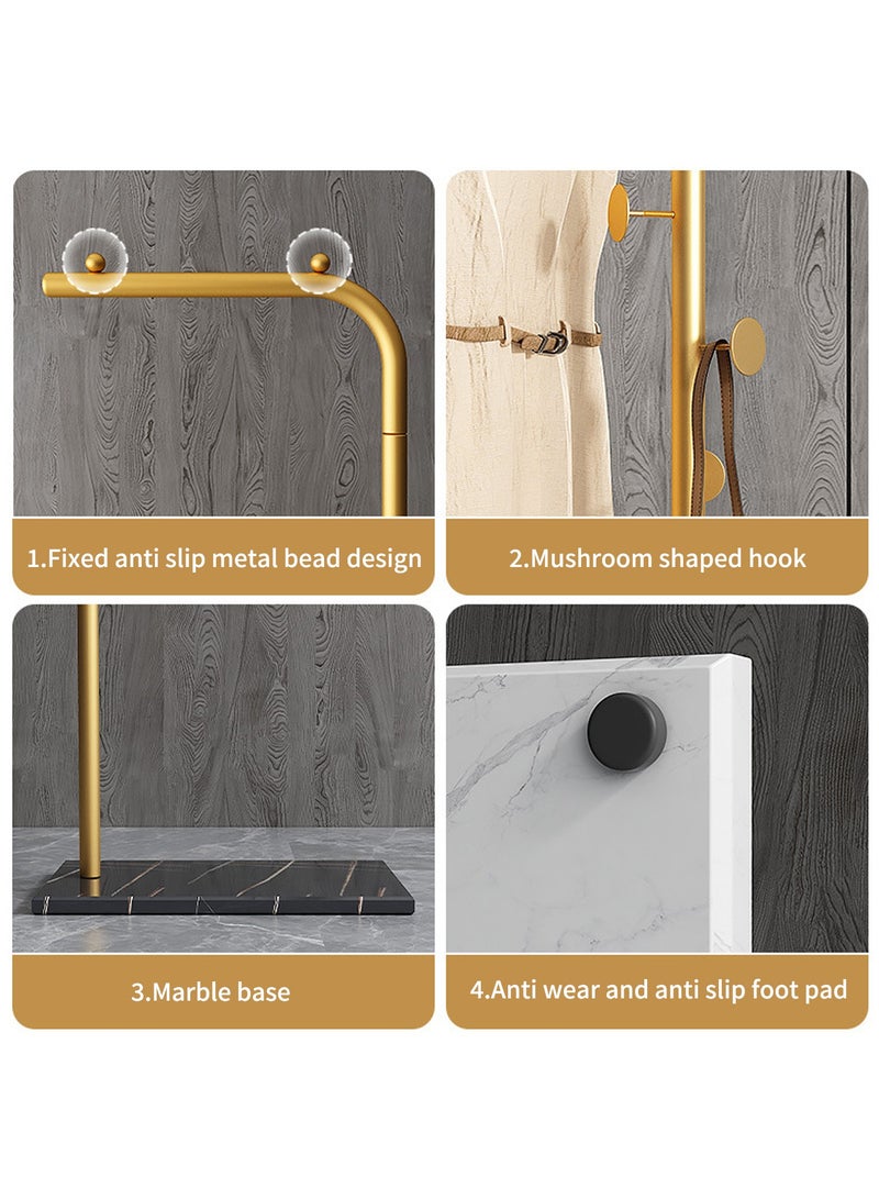YQbest Coat Rack Freestanding with Natural Marble Base 67” 170cm Entryway Coats Hanger Stand with 3 Hooks, Home Bedroom Hotel Hall Tree for Coats, Hats, Scarves, Clothes, and Handbags - Image 5