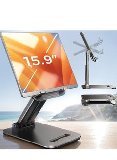 Tablet Stand for iPad Stand Holder Desk, Foldable iPad Pro Holder Portable Monitor Stand Travel Accessories, Home Office Desk Accessories for Men Gifts 2024 iPad Tab Kindle iPhone 4-15.9" Black - pzsku/ZA409D15C329F00C179CFZ/45/_/1738413474/059b2554-8abc-42fa-bfa6-76abe23c3000