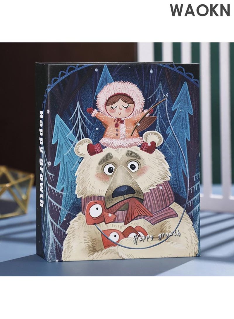 دبليو أيه أو كي أن كتاب تخزين الألبوم ، مصمم بطريقة عصرية ولطيفة وبسيطة وجوية ، مع ألبوم مجموعة صور بلاستيكية ستة بوصات ، كتاب ألبوم كبير السعة مع جيب ، يمكن تخزين 100 ألبوم. - Image 1