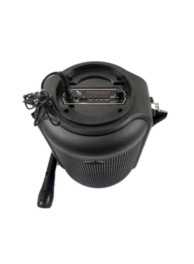 كروني مكبر صوت محمول بتقنية البلوتوث من كروني Rx-6101 مع أضواء ديسكو ملونة، وجهاز كاريوكي بقوة 10 وات، ويدعم بطاقة تي اف/يو اس بي/راديو اف ام، وميكروفون سلكي متضمن - Image 5