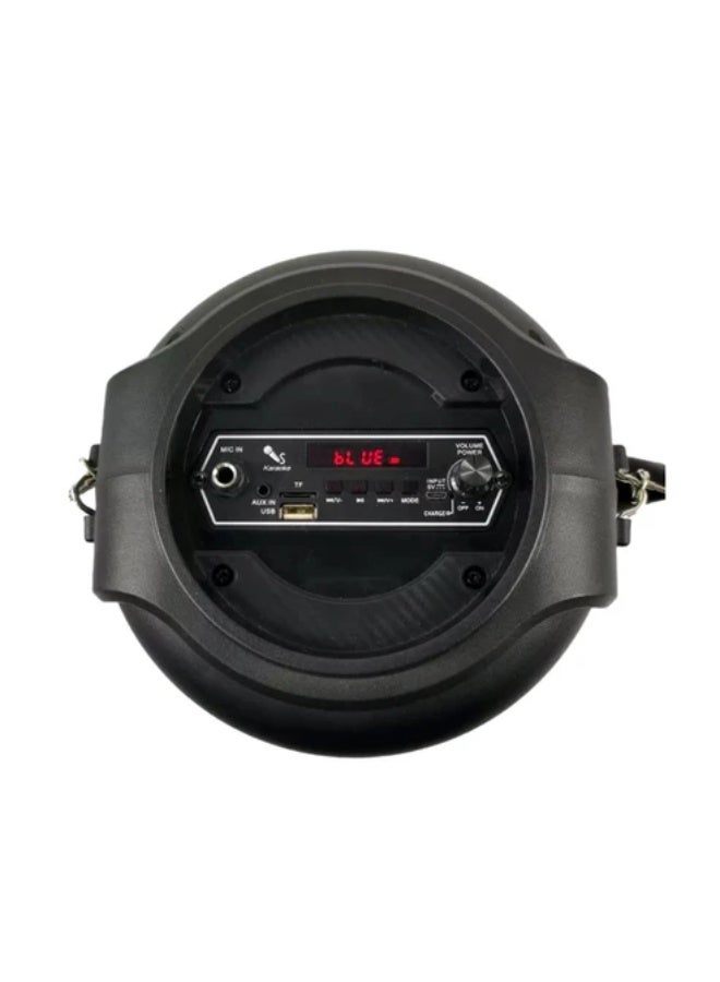 كروني مكبر صوت محمول بتقنية البلوتوث من كروني Rx-6101 مع أضواء ديسكو ملونة، وجهاز كاريوكي بقوة 10 وات، ويدعم بطاقة تي اف/يو اس بي/راديو اف ام، وميكروفون سلكي متضمن - Image 4