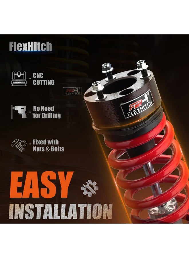 FlexHitch 3.5" Front + 3" Rear Full Leveling Lift kit Compatible with 2007-2024 Silverado 1500 Sierra 1500 2WD/4WD, 3.5"+3" Suspension Strut Spacers, Include Rear shock extensions - Image 5