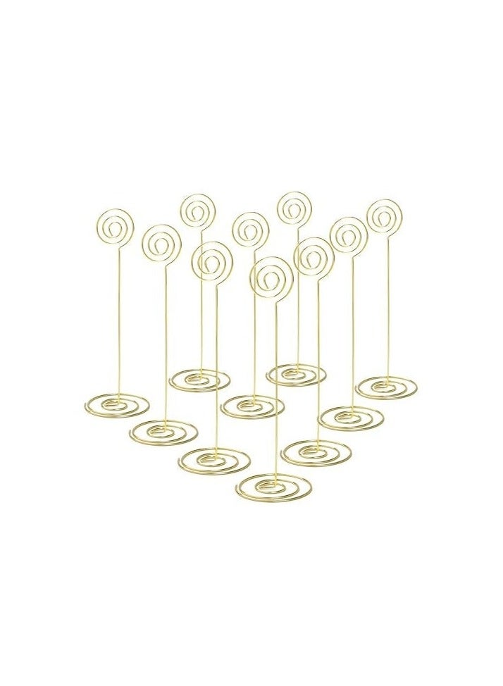 PLACE CARD HOLDERS 10PCS 86 TALL TABLE CARD HOLDERS TABLE NUMBER HOLDERS TABLE PICTURE STAND WIRE PHOTO HOLDER FOR PLACE CARDS WEDDING PARTY OFFICE DESK NAME MEMO MENU CLIPS GOLD