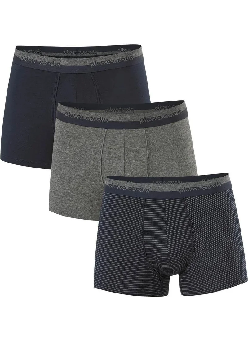 pierre cardin 370 Men's 3-pack Boxer-Navy Blue & Gray