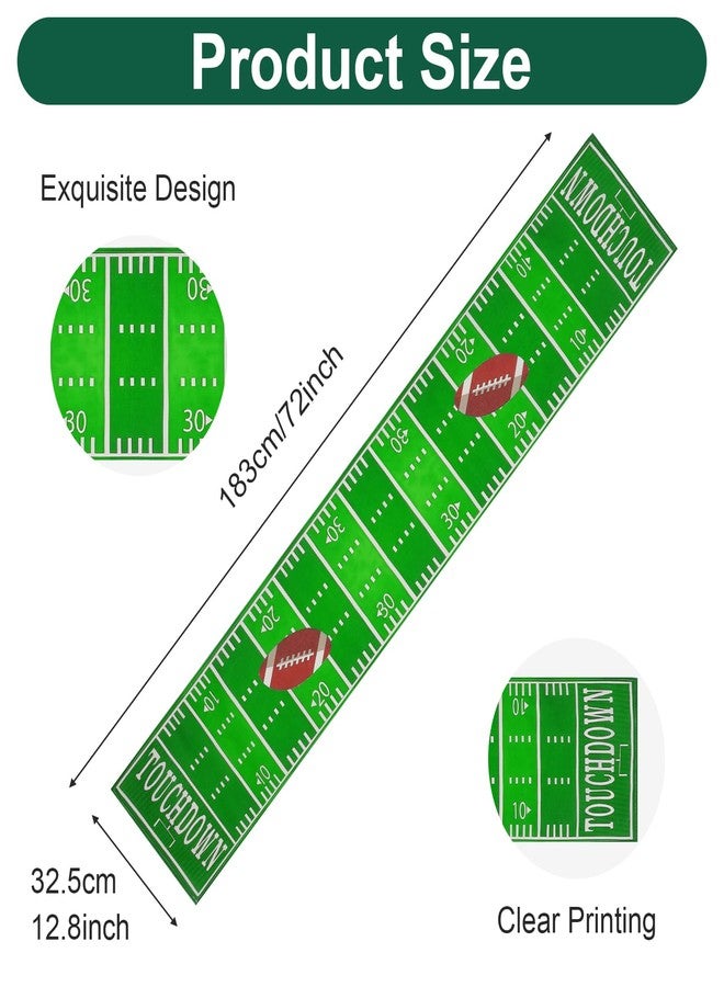 Quilax American Football Table Runner, Linen Touch Down Football Decorations for Home, Superbowl Table Runner for Superbowl Party Decorations - Image 2