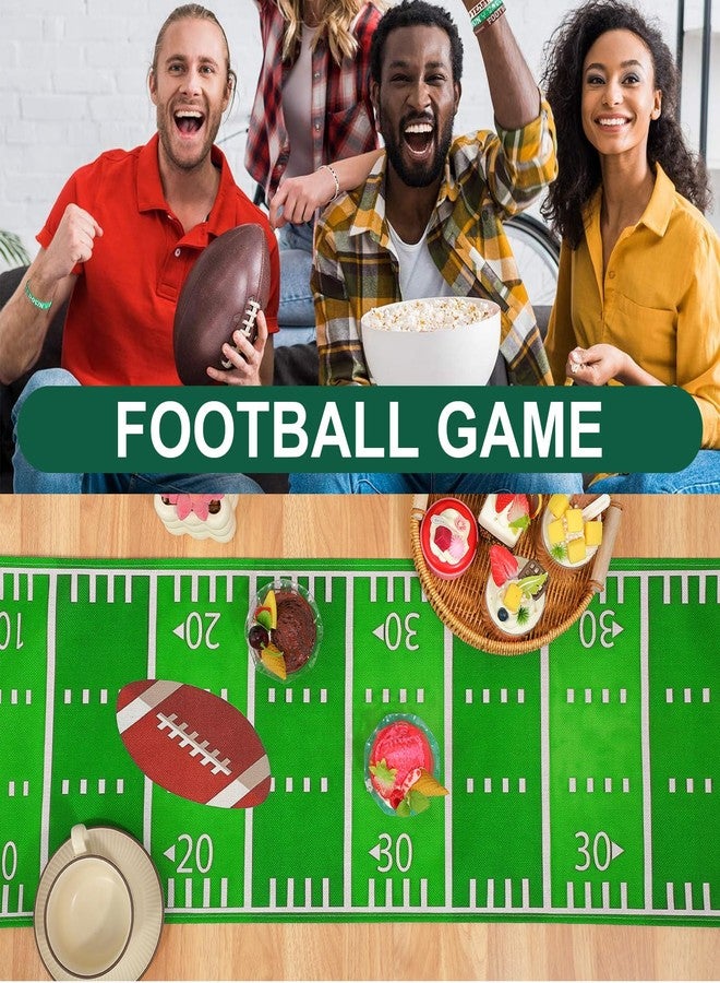 Quilax American Football Table Runner, Linen Touch Down Football Decorations for Home, Superbowl Table Runner for Superbowl Party Decorations - Image 4