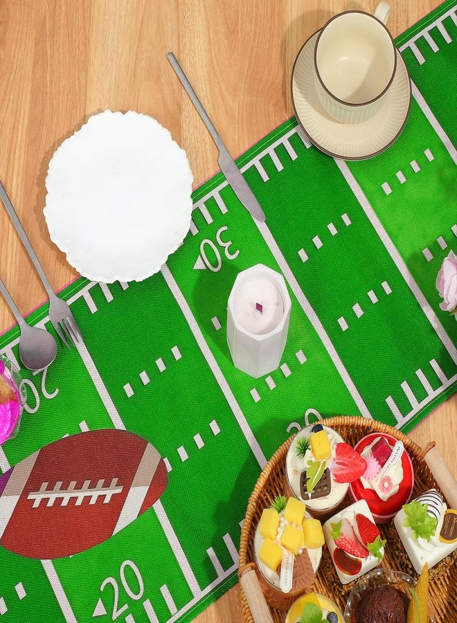 Quilax American Football Table Runner, Linen Touch Down Football Decorations for Home, Superbowl Table Runner for Superbowl Party Decorations - Image 5