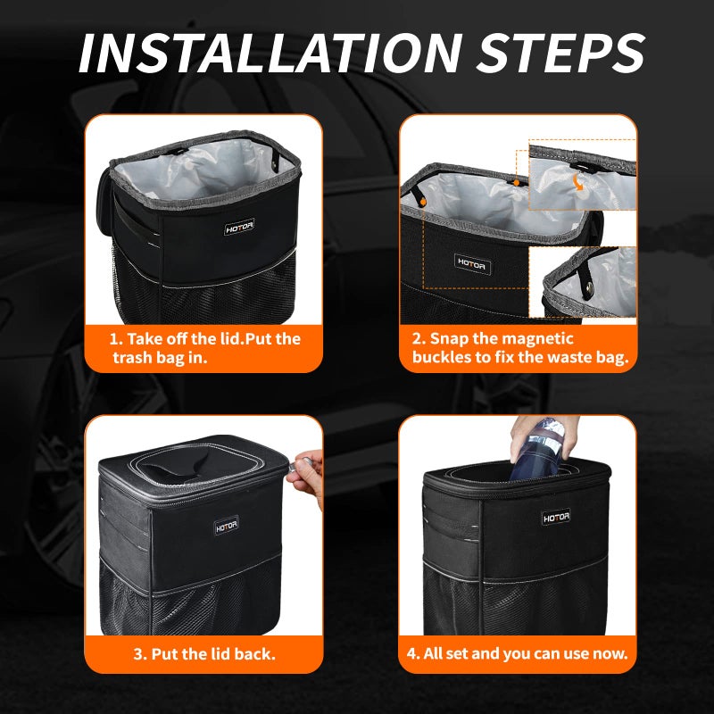 HOTOR Car Trash Bags, Liner Refills (50-Pack), (Trash Can is not Included) - Image 5