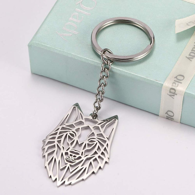 VASSAGO VASSAGO Stainless Steel Hollow Out Animal Keychain Backpack Car Purse Keys Accessories Purse Charm Key Ring for Men and Women (3pcs, silver)  - Image 3