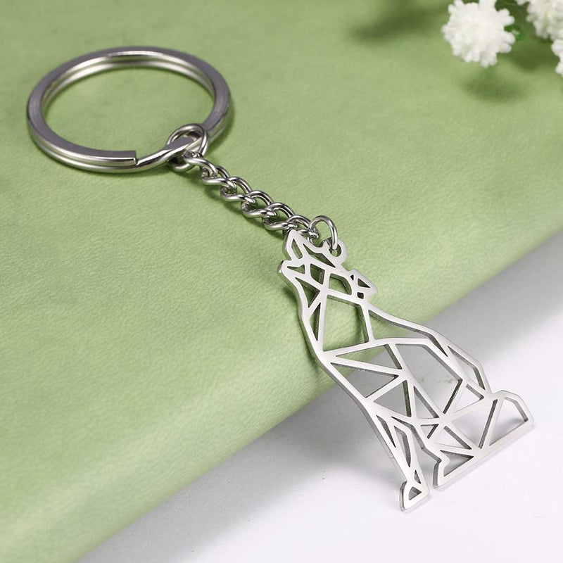 VASSAGO VASSAGO Stainless Steel Hollow Out Animal Keychain Backpack Car Purse Keys Accessories Purse Charm Key Ring for Men and Women (3pcs, silver)  - Image 4