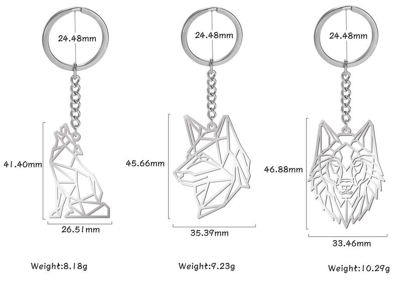 VASSAGO VASSAGO Stainless Steel Hollow Out Animal Keychain Backpack Car Purse Keys Accessories Purse Charm Key Ring for Men and Women (3pcs, silver)  - Image 2