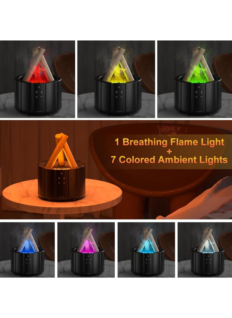 Generic - Simulated Campfire Diffuser, 250ml Essential Oil Diffuser with Remote Control, 7Colors Night Light Ultrasonic Aroma Diffuser & Cool Mist Humidifier,Timer (1/3/6H), Auto-Off Protection, Type-c Cable - Image 1