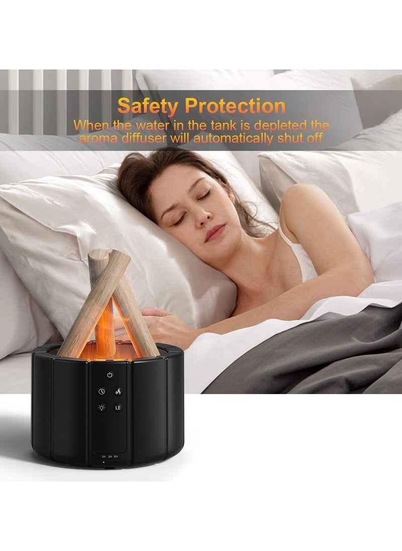 Generic - Simulated Campfire Diffuser, 250ml Essential Oil Diffuser with Remote Control, 7Colors Night Light Ultrasonic Aroma Diffuser & Cool Mist Humidifier,Timer (1/3/6H), Auto-Off Protection, Type-c Cable - Image 1