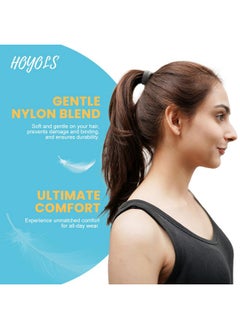HOYOLS HOYOLS Soft Thick Seamless Soft Hair Ties, Ponytail Scrunchies Head Bands No Damage Crease for Women Girls Kids Ponytail Holder 100 Pieces (Brunette Brown Set)  - Image 3