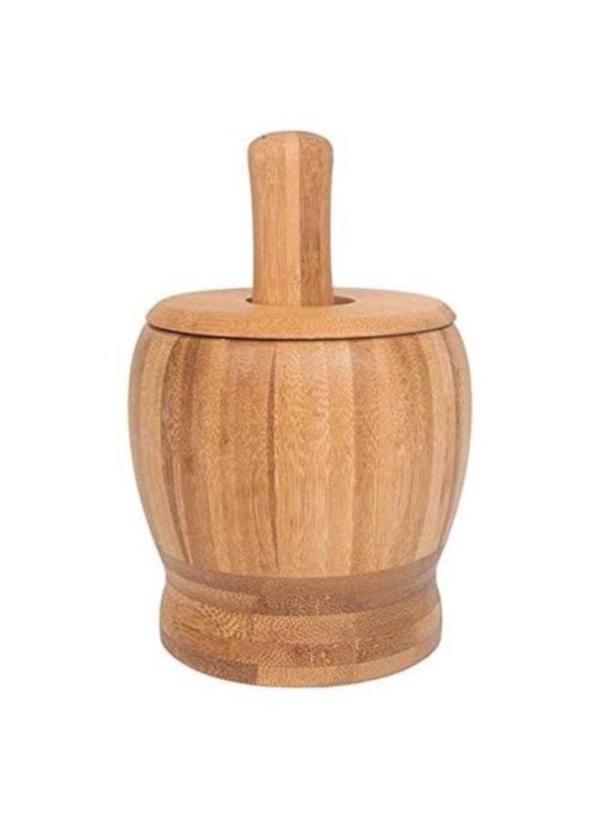 Tazweeq Kitchen Garlic Mortar, Chili Bowl, Mortar Garlic, Garlic Crusher, Household Chili Grinder, Manual Garlic Masher, Bamboo Grinder, Crusher for Kitchen, Kitchen Gadgets, Kitchen Supplies  - Image 1