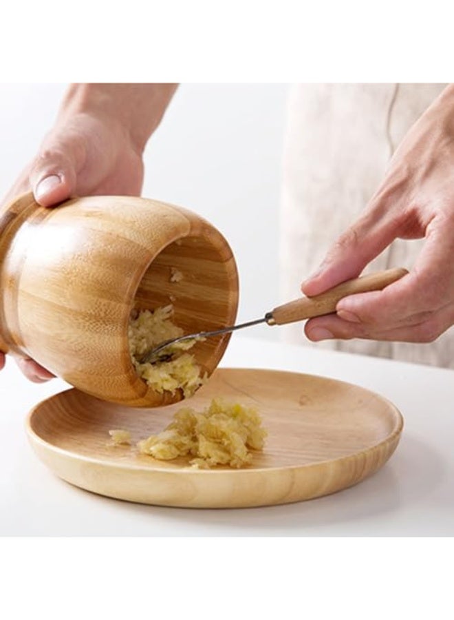 Tazweeq Kitchen Garlic Mortar, Chili Bowl, Mortar Garlic, Garlic Crusher, Household Chili Grinder, Manual Garlic Masher, Bamboo Grinder, Crusher for Kitchen, Kitchen Gadgets, Kitchen Supplies  - Image 5
