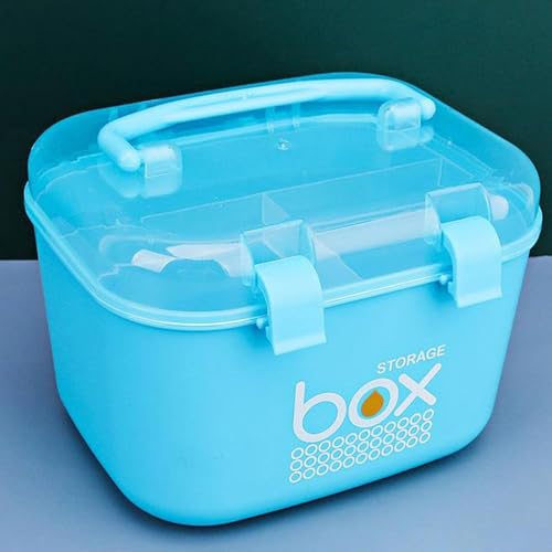 Styxon Multipurpose Portable Storage Box for Kids Sewing Machine Box, Medicine Pill, Children's Toys, Crafts, Arts Supplies, Office Supplies | Plastic | Pack-1 (Blue) - Image 3