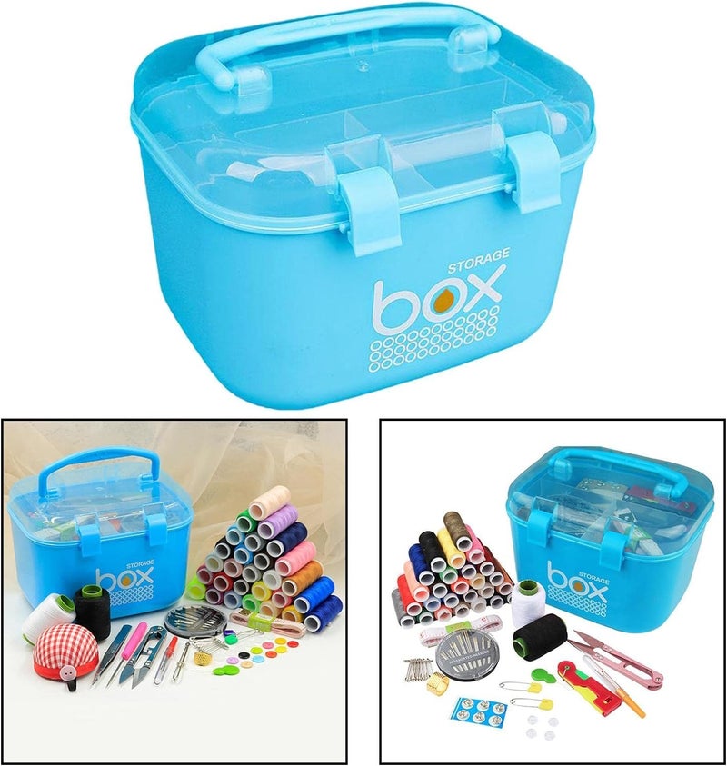 Styxon Multipurpose Portable Storage Box for Kids Sewing Machine Box, Medicine Pill, Children's Toys, Crafts, Arts Supplies, Office Supplies | Plastic | Pack-1 (Blue) - Image 4