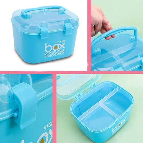 Styxon Multipurpose Portable Storage Box for Kids Sewing Machine Box, Medicine Pill, Children's Toys, Crafts, Arts Supplies, Office Supplies | Plastic | Pack-1 (Blue) - Image 5