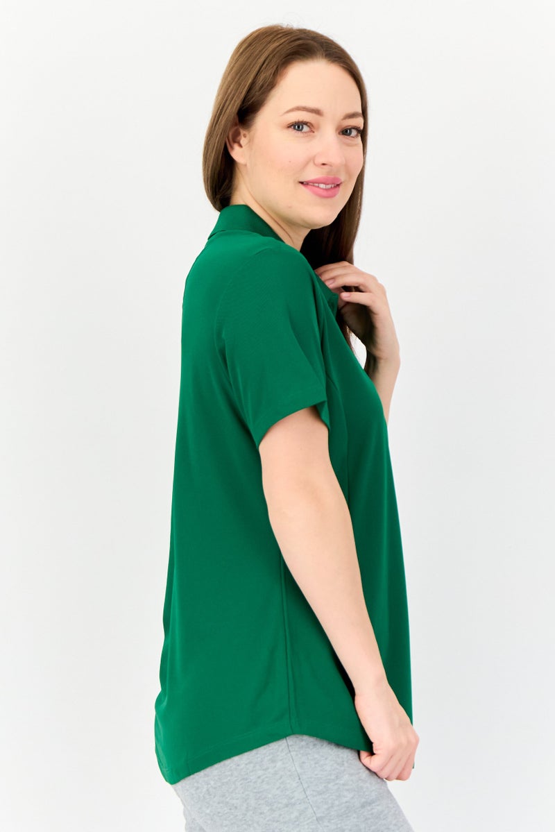 Greg Norman Women Sportswear Fit Training Plain Polo Shirt, Green  - Image 4