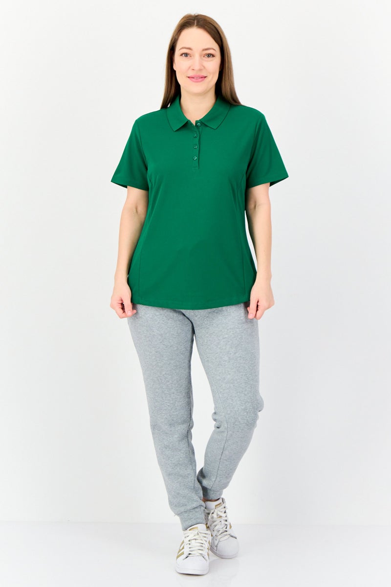 Greg Norman Women Sportswear Fit Training Plain Polo Shirt, Green  - Image 2