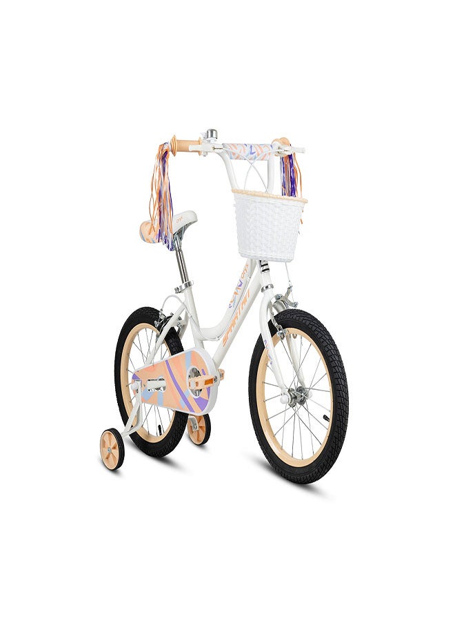 Spartan Orxy Kids Bike | 18 Inch Wheel Size With Training Wheels | Single Speed | Light Peach Color - Image 2