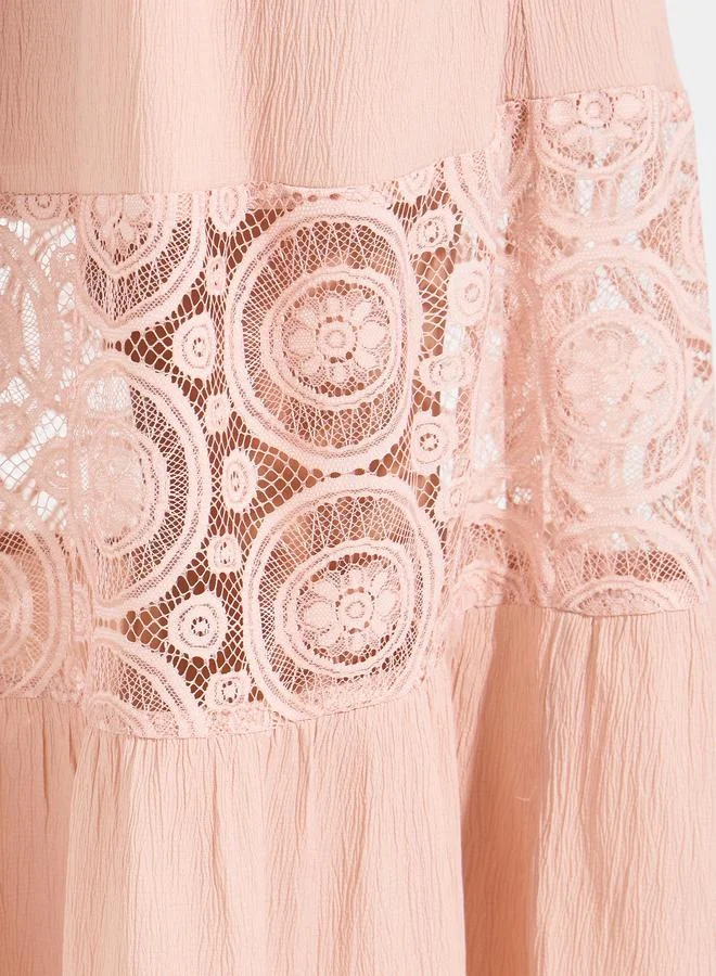 Styli Lace Detail Maxi Dress