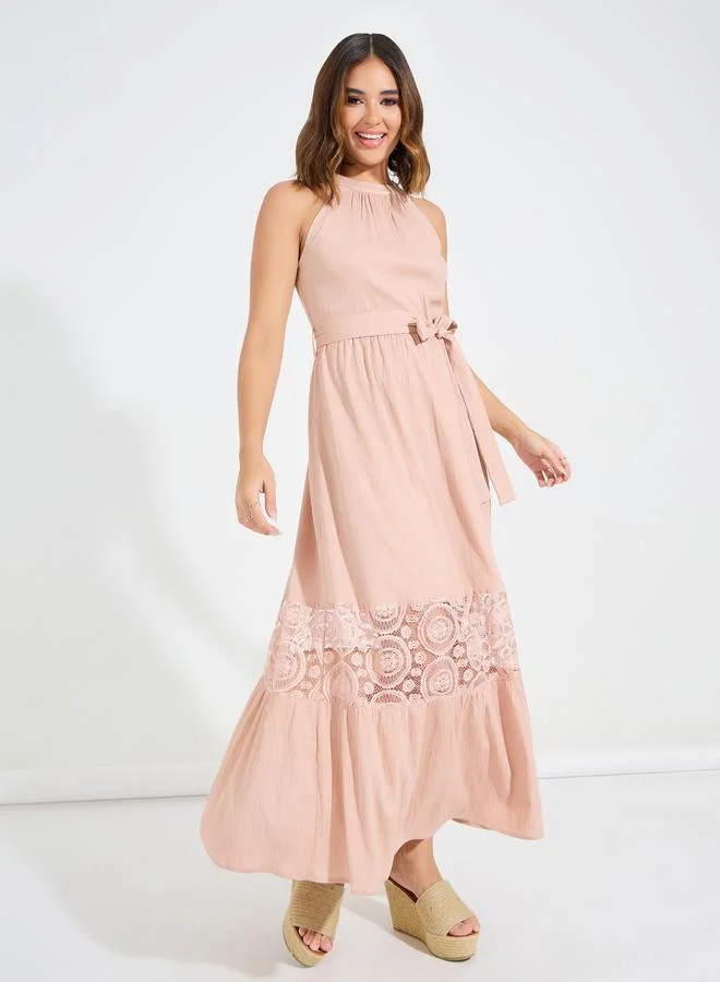 Styli Lace Detail Maxi Dress