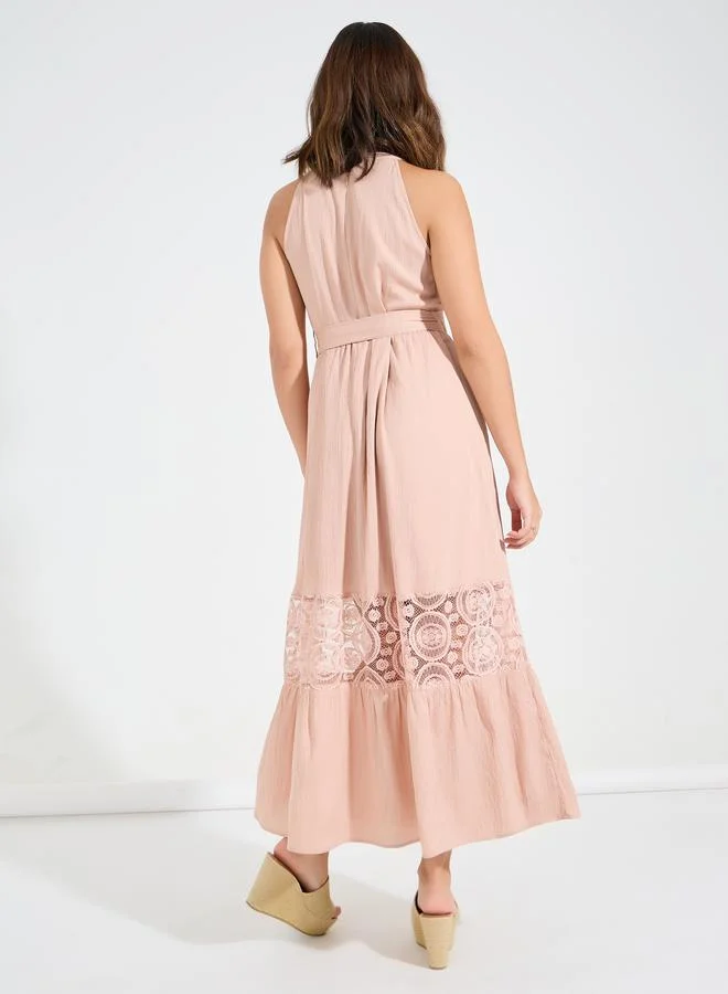 Styli Lace Detail Maxi Dress