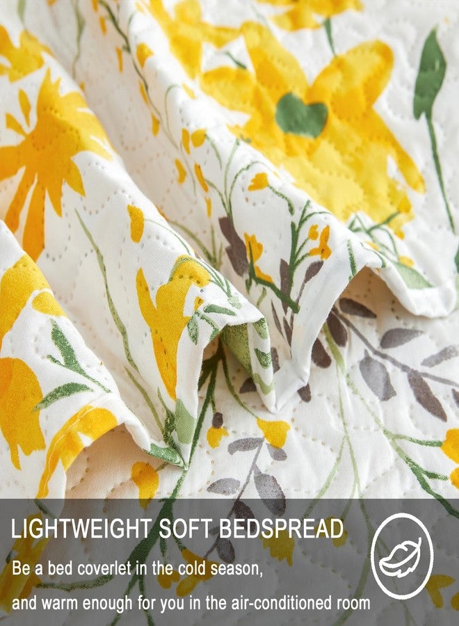 Jarson 3-Piece Floral Quilt Set King Size,Lightweight Spring Summer Country Bedspread,Reverisible Patchwork Botanical Flowers Bedding Set(1 Coverlet & 2 Pillow Shams Included) - Image 3